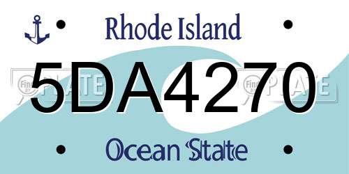 5DA4270 Rhode Island License Plate