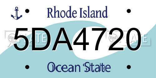 5DA4720 Rhode Island License Plate
