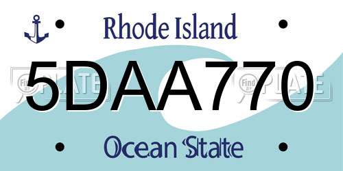 5DAA770 Rhode Island License Plate