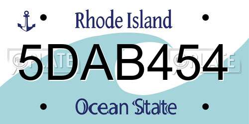 5DAB454 Rhode Island License Plate