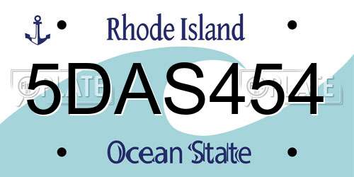 5DAS454 Rhode Island License Plate