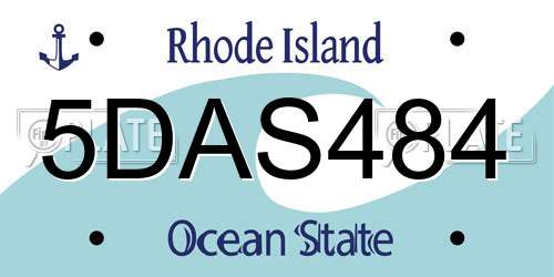 5DAS484 Rhode Island License Plate