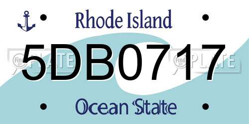 5DB0717 Rhode Island License Plate