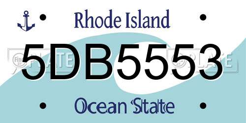 5DB5553 Rhode Island License Plate