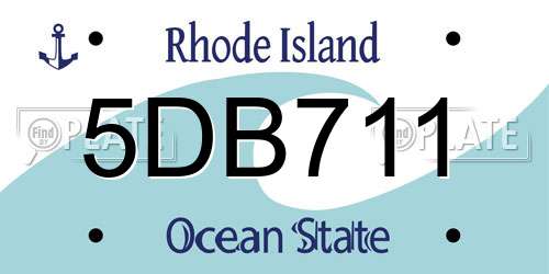 5DB711 Rhode Island License Plate