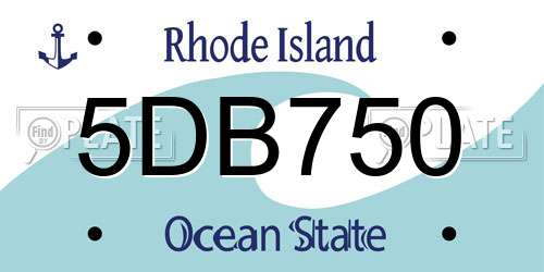 5DB750 Rhode Island License Plate