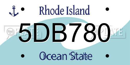5DB780 Rhode Island License Plate