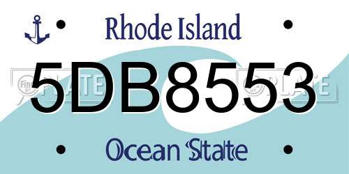 5DB8553 Rhode Island License Plate