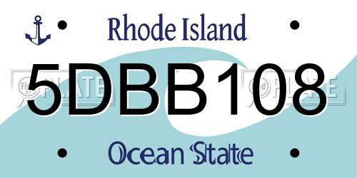 5DBB108 Rhode Island License Plate