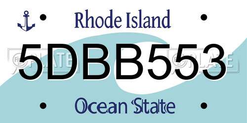 5DBB553 Rhode Island License Plate