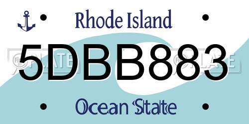 5DBB883 Rhode Island License Plate