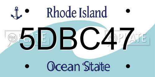 5DBC47 Rhode Island License Plate
