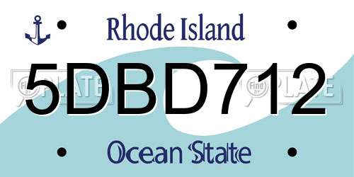5DBD712 Rhode Island License Plate