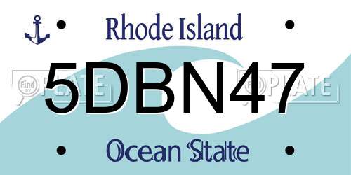 5DBN47 Rhode Island License Plate