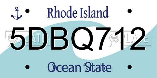 5DBQ712 Rhode Island License Plate