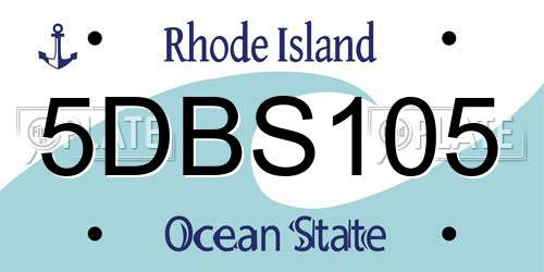 5DBS105 Rhode Island License Plate
