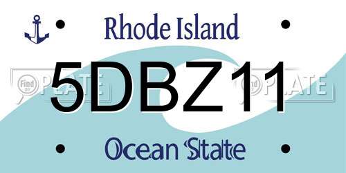 5DBZ11 Rhode Island License Plate