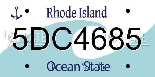 5DC4685 Rhode Island License Plate
