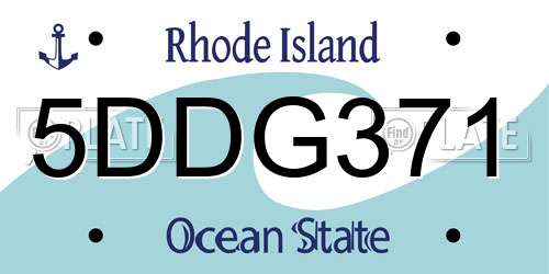 5DDG371 Rhode Island License Plate