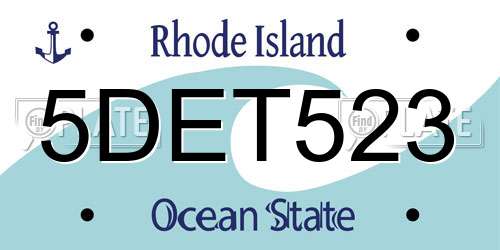 5DET523 Rhode Island License Plate