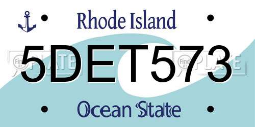 5DET573 Rhode Island License Plate