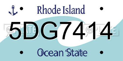 5DG7414 Rhode Island License Plate
