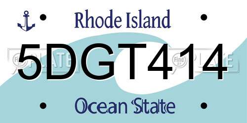 5DGT414 Rhode Island License Plate