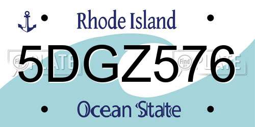 5DGZ576 Rhode Island License Plate