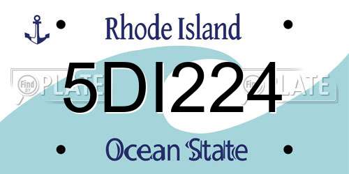 5DI224 Rhode Island License Plate