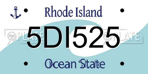 5DI525 Rhode Island License Plate