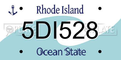 5DI528 Rhode Island License Plate