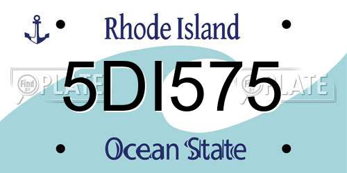 5DI575 Rhode Island License Plate