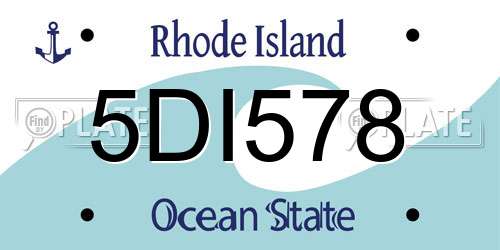 5DI578 Rhode Island License Plate
