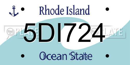 5DI724 Rhode Island License Plate