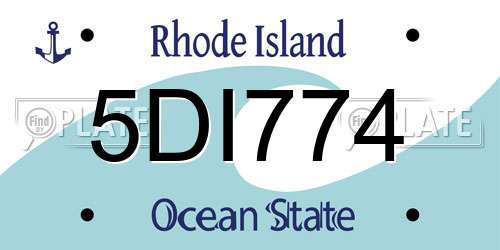 5DI774 Rhode Island License Plate