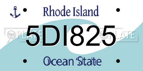 5DI825 Rhode Island License Plate