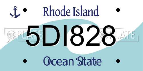 5DI828 Rhode Island License Plate