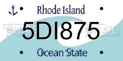 5DI875 Rhode Island License Plate