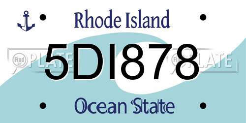5DI878 Rhode Island License Plate