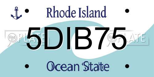 5DIB75 Rhode Island License Plate
