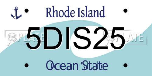 5DIS25 Rhode Island License Plate