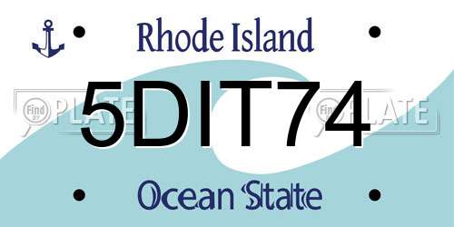 5DIT74 Rhode Island License Plate