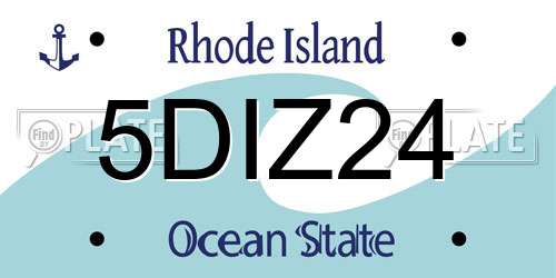 5DIZ24 Rhode Island License Plate