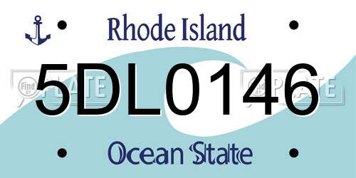 5DL0146 Rhode Island License Plate