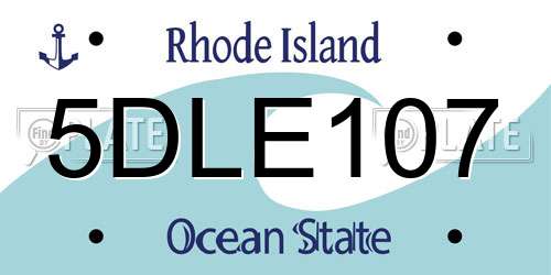 5DLE107 Rhode Island License Plate