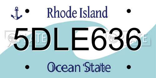 5DLE636 Rhode Island License Plate