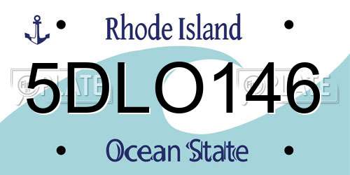 5DLO146 Rhode Island License Plate