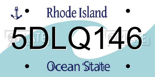 5DLQ146 Rhode Island License Plate