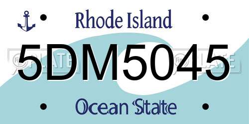5DM5045 Rhode Island License Plate