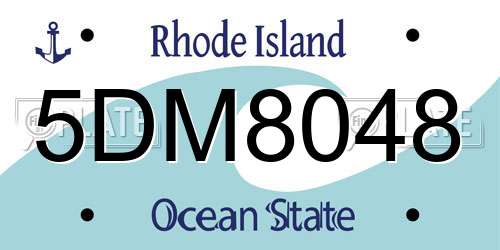 5DM8048 Rhode Island License Plate